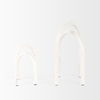 Springe White & Gray Speckled Arch Decorative Object (Set of 2), by Mercana, 4.53" length x 3.35" width x 6.5" height thumbnail 4
