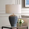 Moher Glossy Blue Table Lamp thumbnail 1