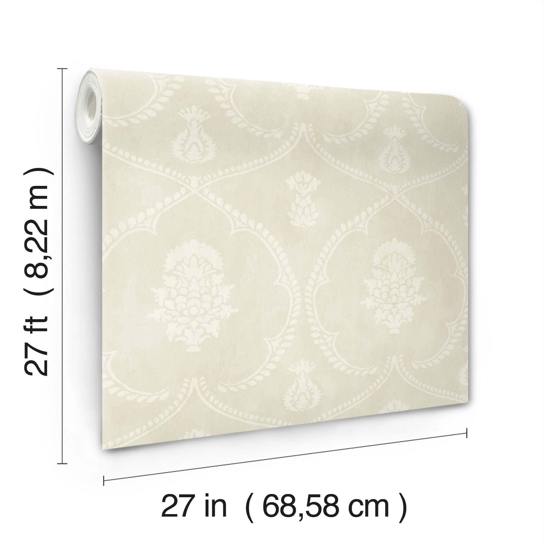 Royal Damask Beige Wallpaper large image 