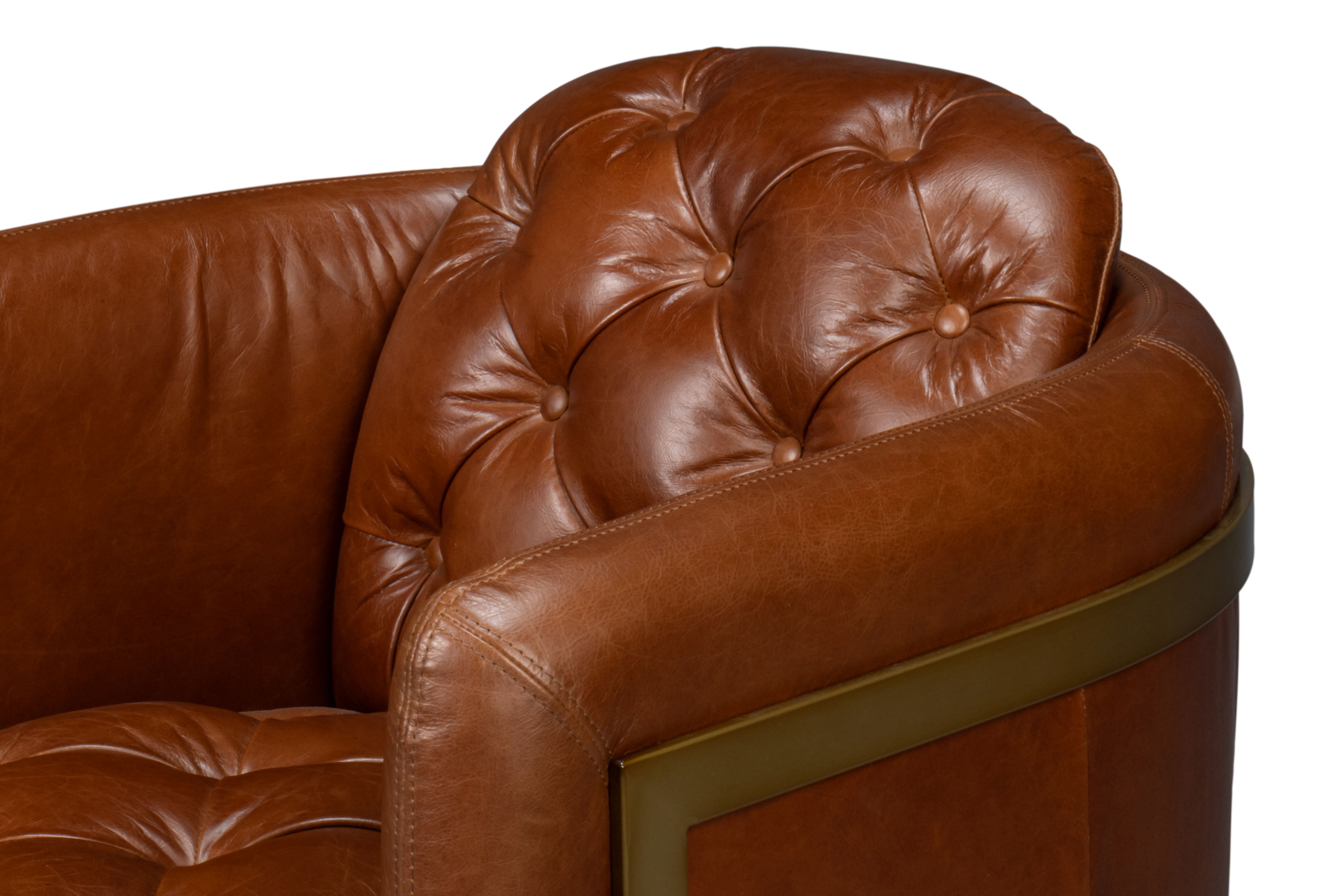 Finn Leather Club Chair, Havana Brown large image 