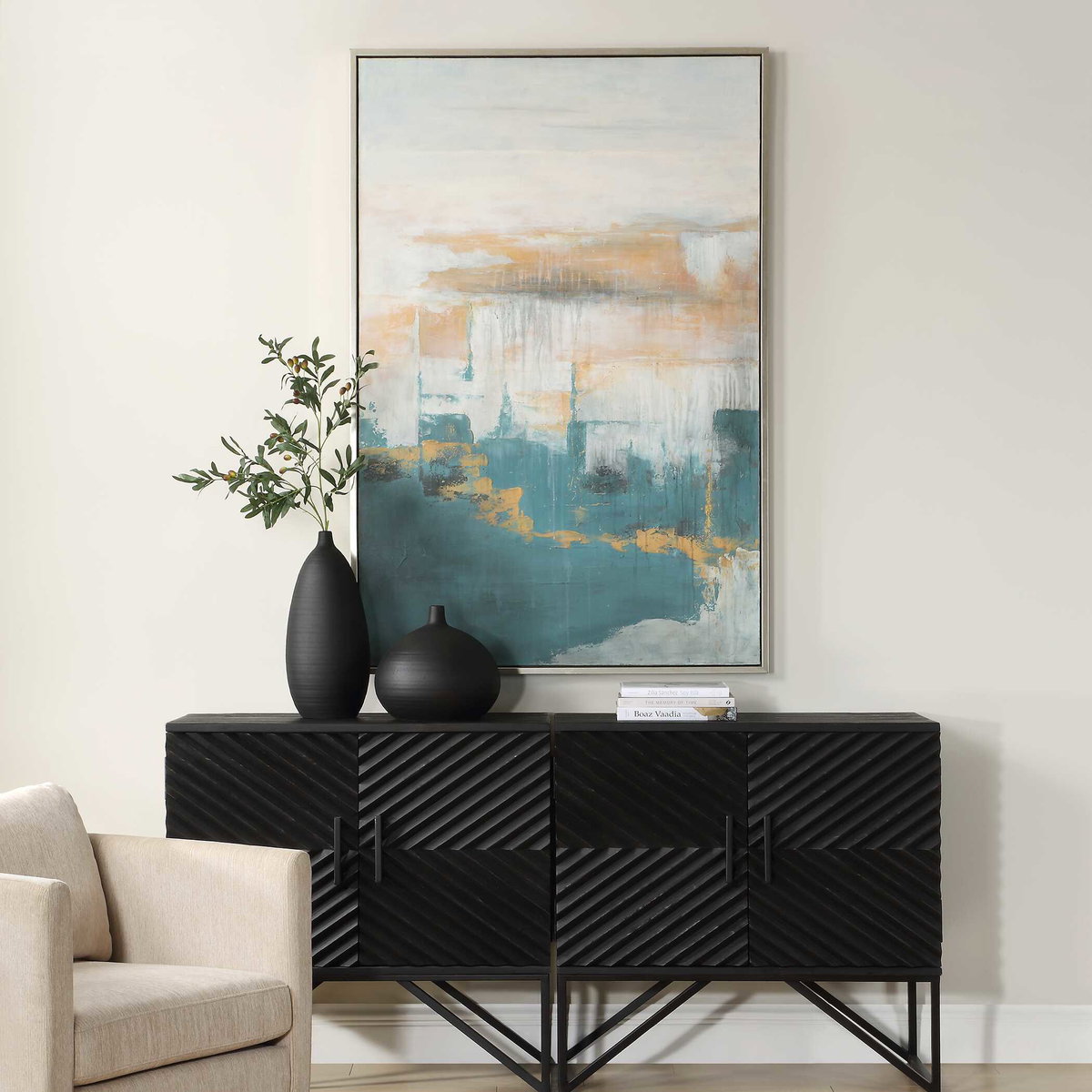 Eastside Abstract Coastal Art, by Uttermost, 41.7" width x 61.7" height x 1.5" depth View 2