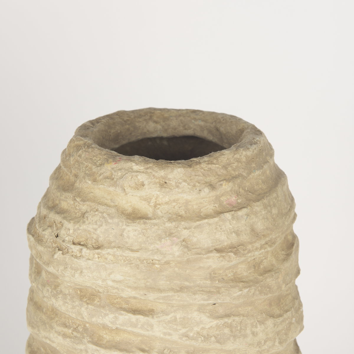 Kamli Large Beige Paper Mache Vase, by Mercana, 8" length x 8" width x 18" height View 6