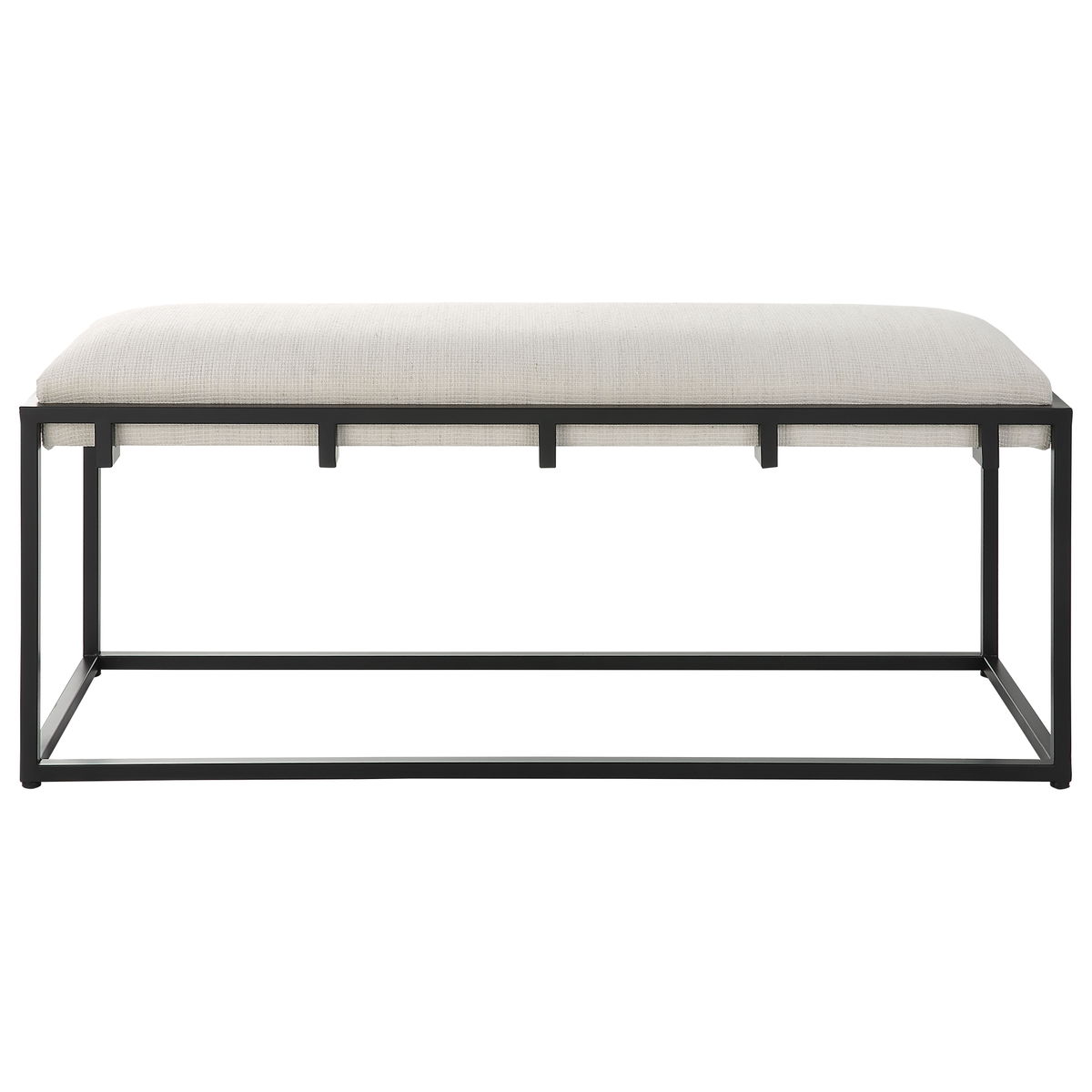 Paradox Iron & Fabric Bench, Benche by Uttermost, 47" width x 20.75" height x 16" depth View 1
