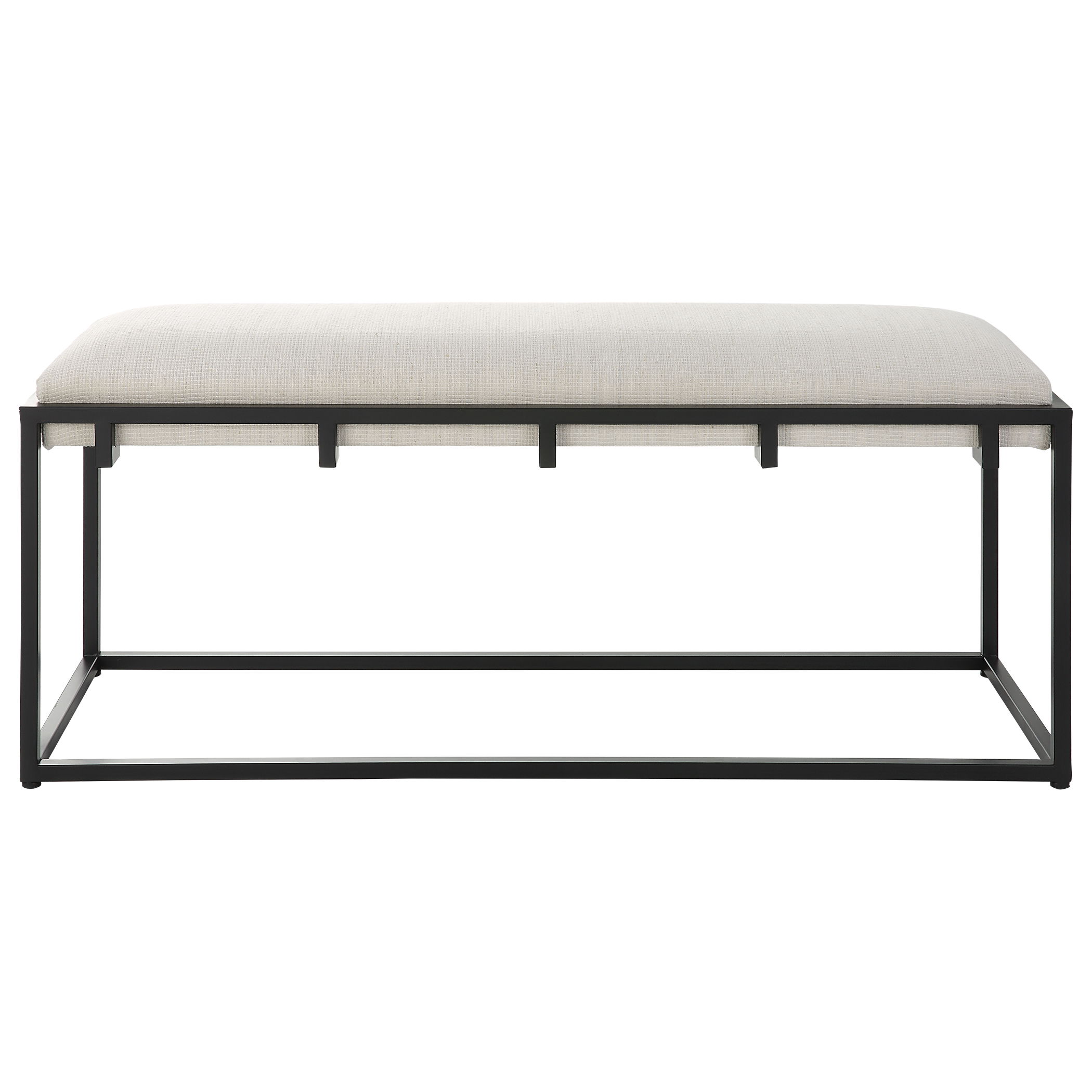 Paradox Iron & Fabric Bench, Furniture by Uttermost, 47" width x 20.75" height x 16" depth View 1