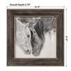 Custom Black And White Horses Print, by Uttermost, 2'7.5" width x 2'7.5" height x 2.75" depth thumbnail 3