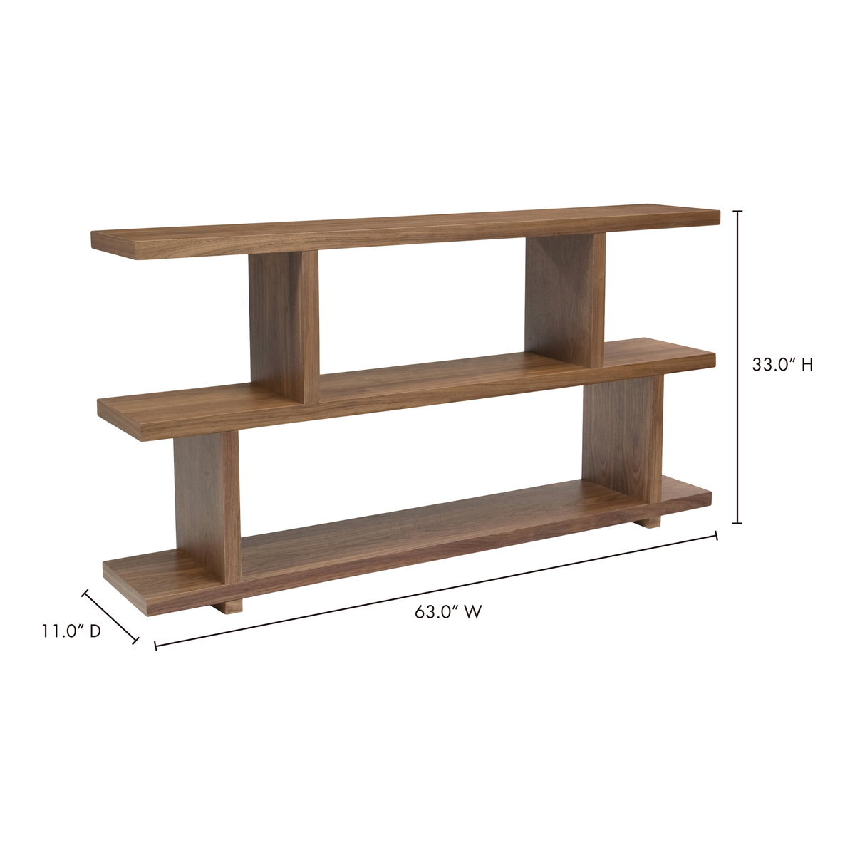 Miri Small Shelf Brown, Shelving & Bookcase by Moe's Home, 63" width x 33" height x 11" depth View 7