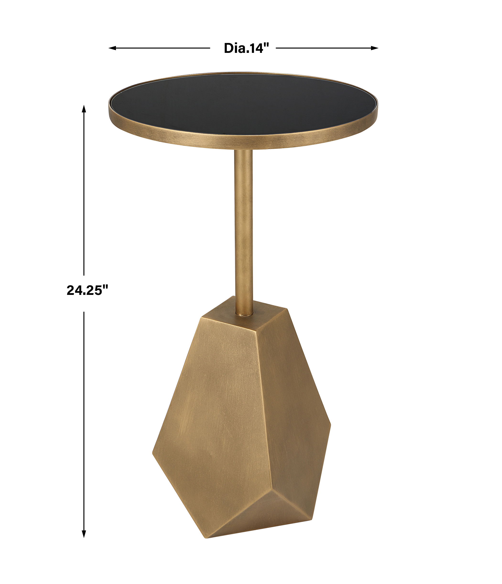 Comet Geometric Bronze Accent Table, Furniture by Uttermost, 14" width x 24.25" height x 14" depth View 3