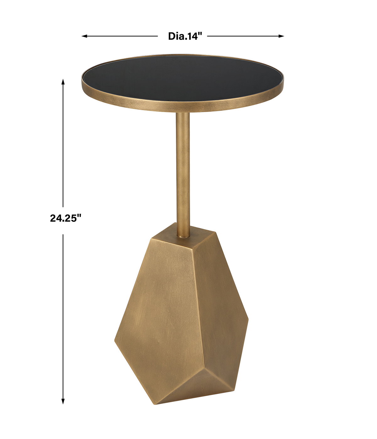 Comet Geometric Bronze Accent Table, Side & End Table by Uttermost, 14" width x 24.25" height x 14" depth View 3