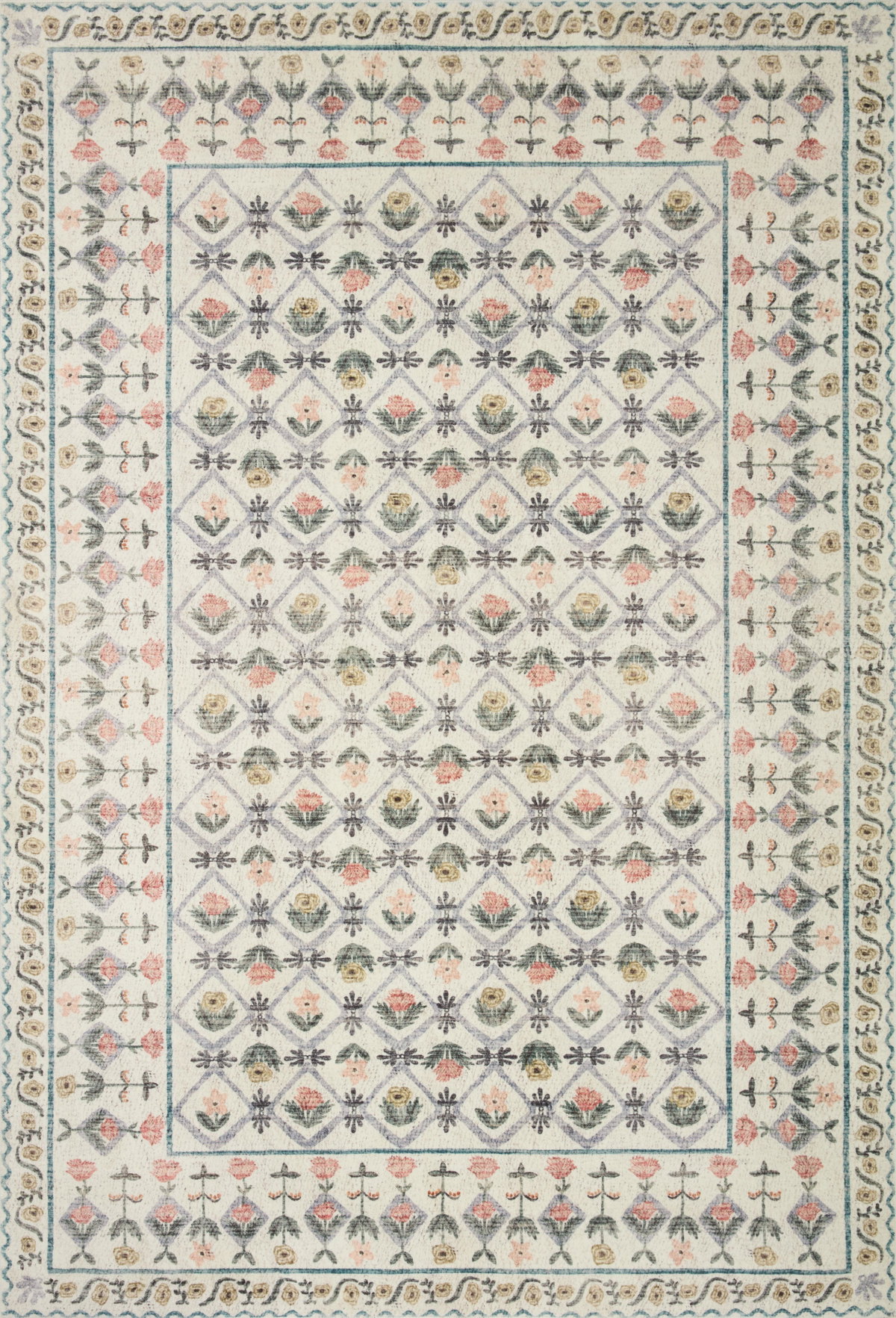 Rifle Paper Co. x Loloi Eden Rug, 2'6" length x 7'6" width View 1