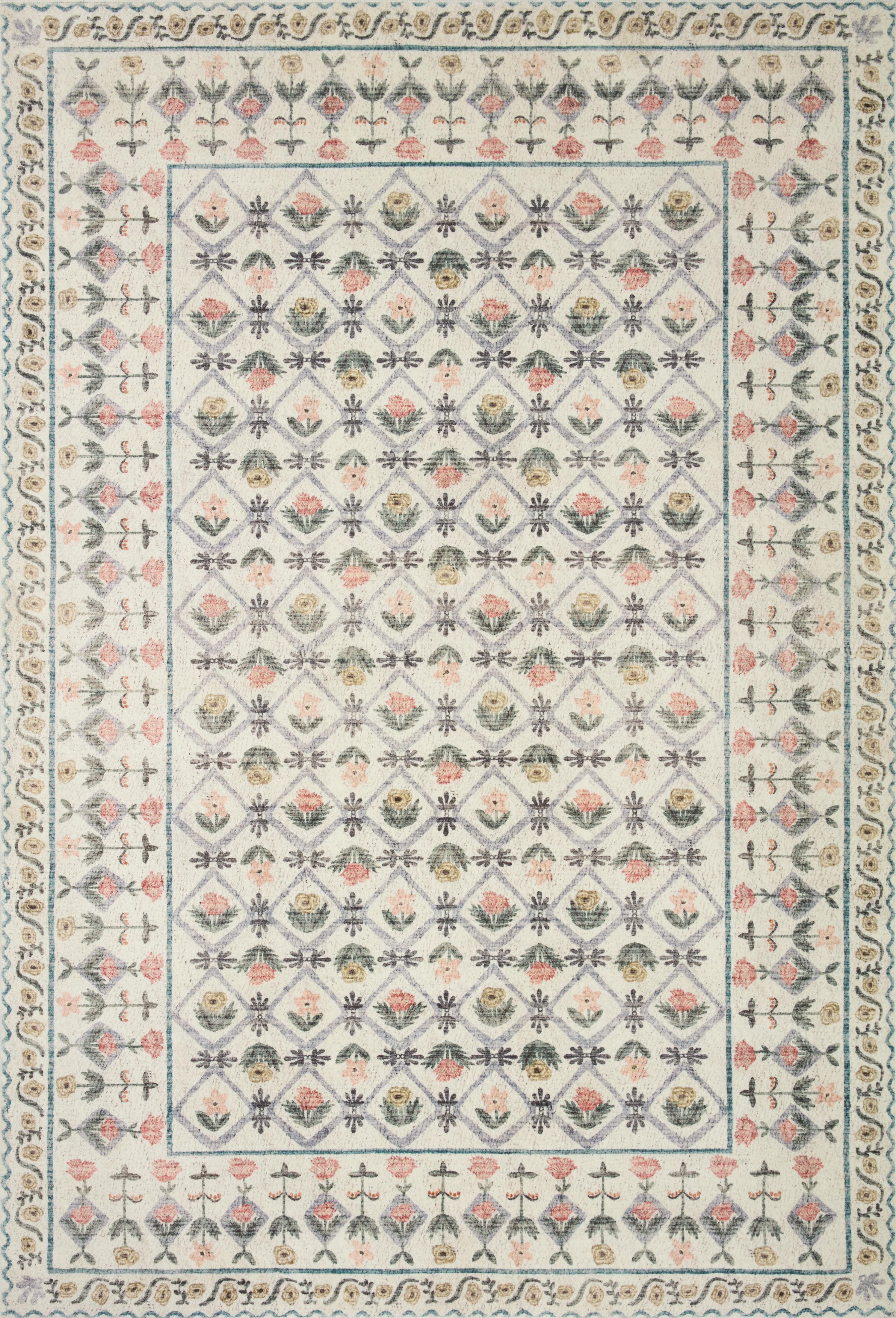 Rifle Paper Co. x Loloi Eden Rug, 2'6" length x 9'6" width View 1