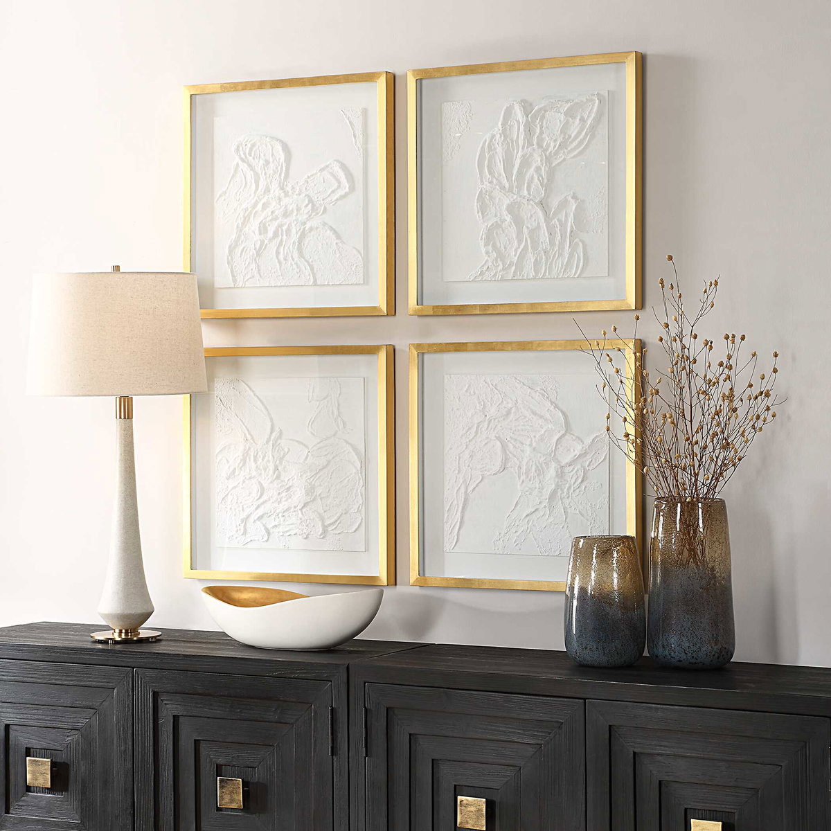 Fourfold Framed Prints Set/4, Art by Uttermost, 22" width x 22" height x 1.5" depth View 4