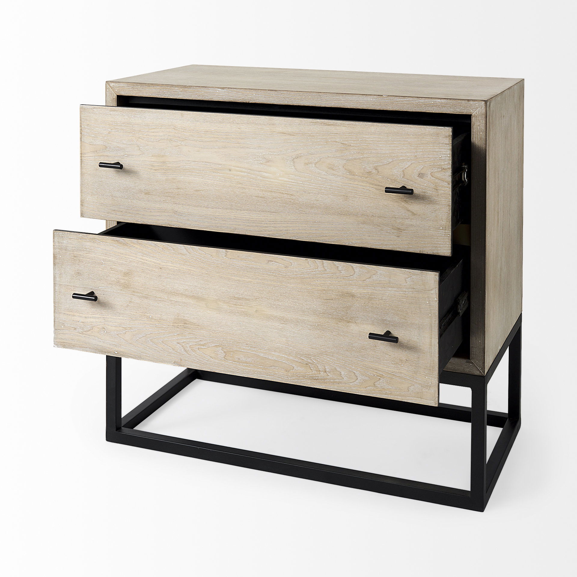 Ciara 32L x 16W Beige Fir Veneer 2 Drawer Accent Cabinet large image 