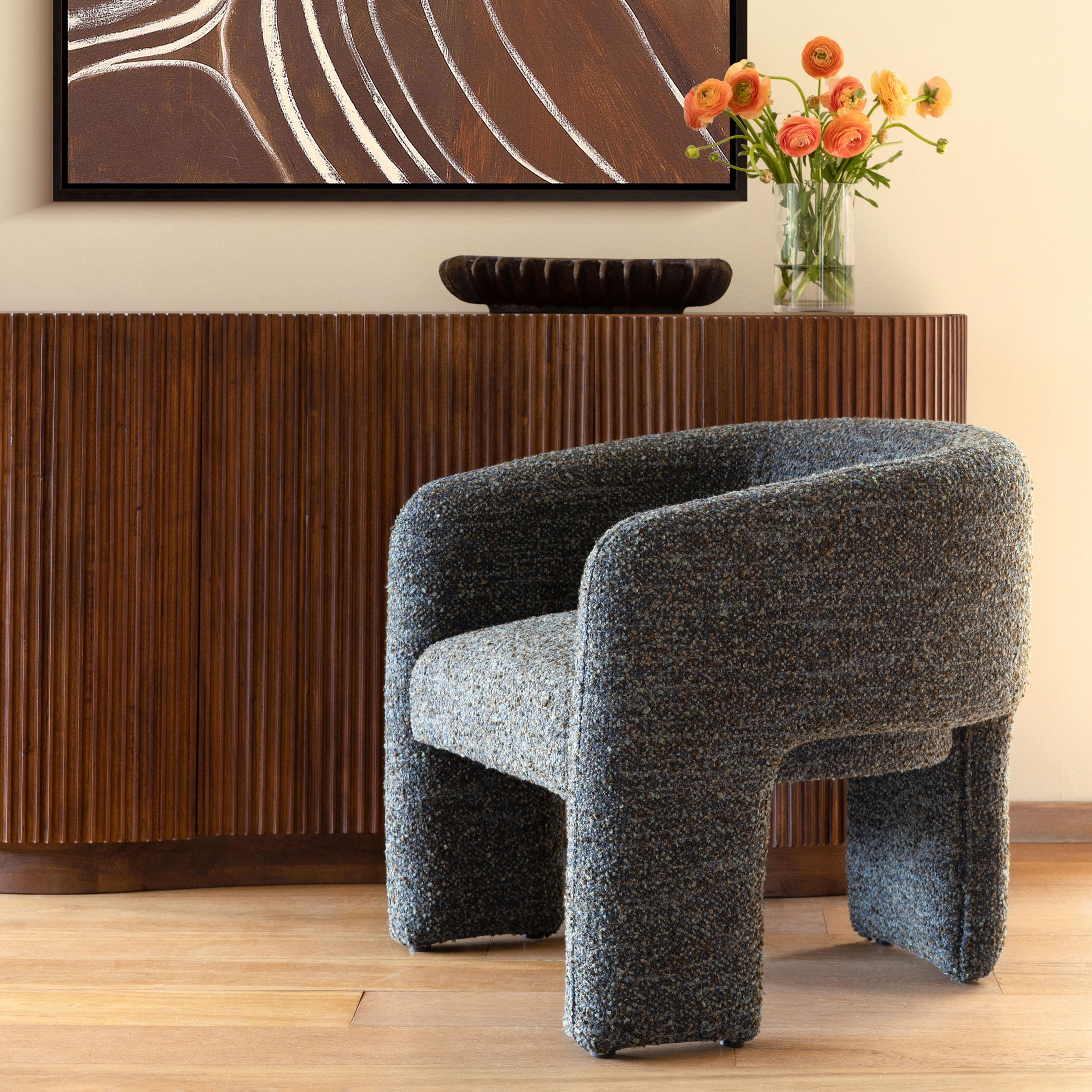 Nailah Occasional Chair Blue, Accent Chair by Dovetail, 30.75" width x 28.74" height x 28.35" depth View 8