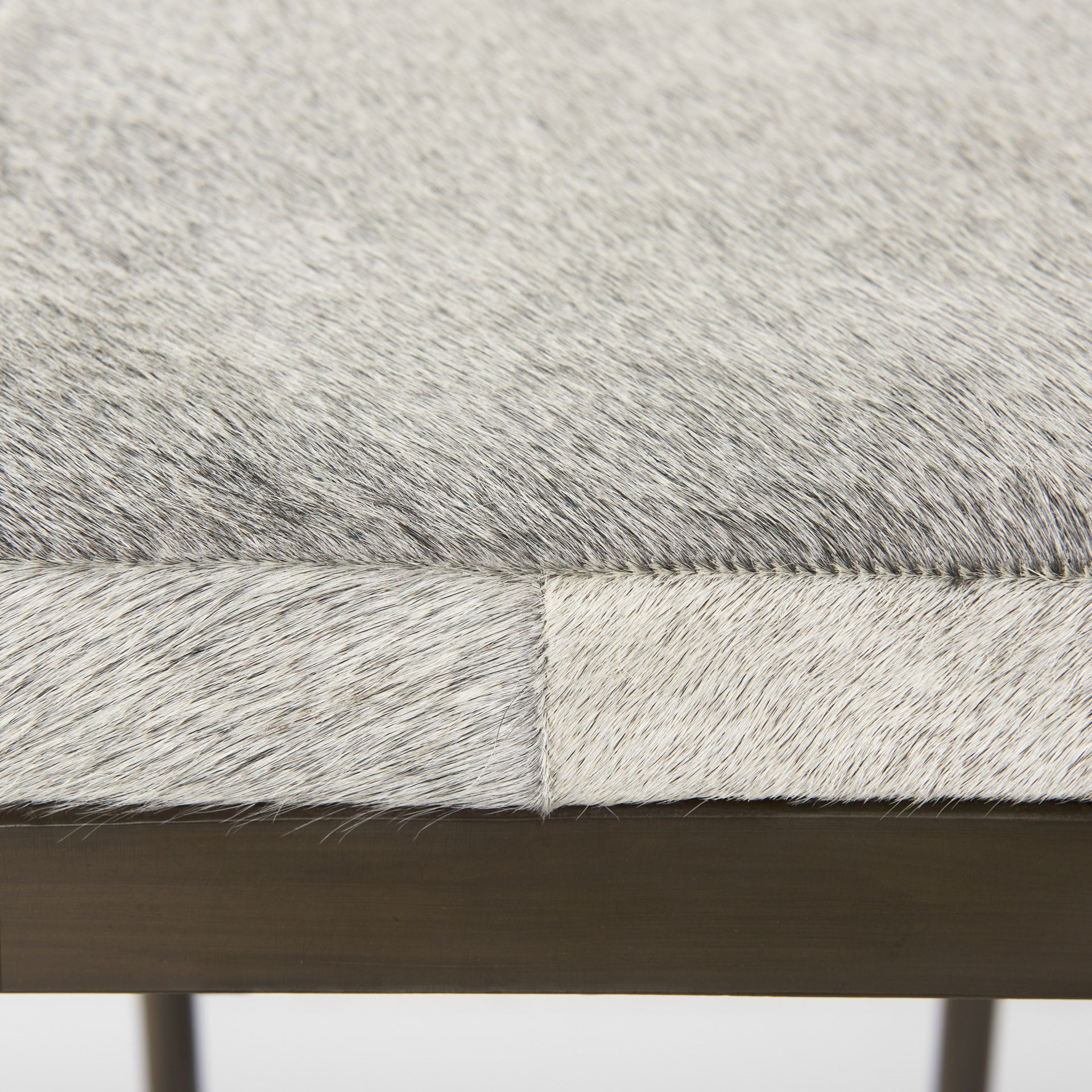 Millie 16.75 X 17.75 X 30 Hair-on-hide Seat with Gold Frame Bar Stool, Counter & Bar Stool by Mercana, 16.75" length x 17.75" width x 30" height View 12