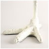 Daffy II Tall White Cast Iron Chicken Foot Table Candle Holder thumbnail 1