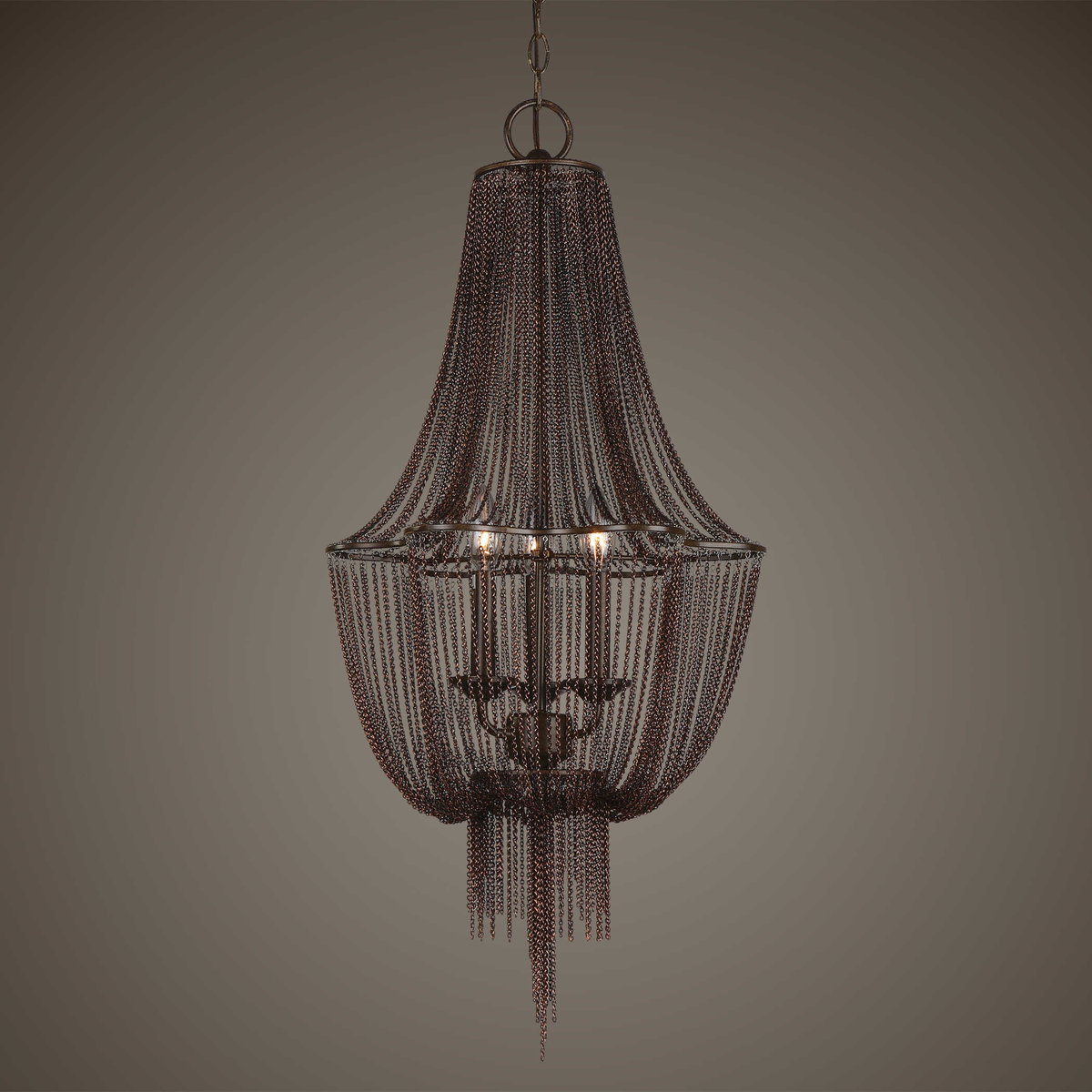Lezzeno 3 Chandelier, by Uttermost, 33" height x 15.25" diameter View 2