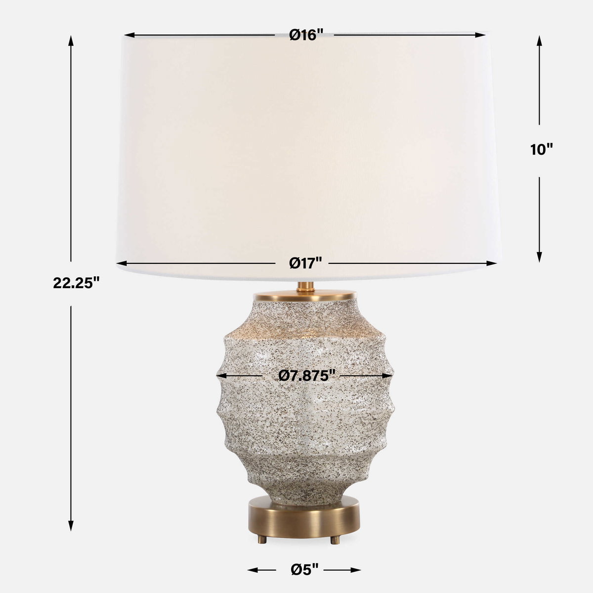 Acosta Ribbed Table Lamp, by Uttermost, 17" width x 22.25" height x 17" depth View 3