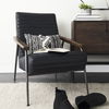 Grosjean Black Leather Wrap Metal Frame Accent Chair thumbnail 4
