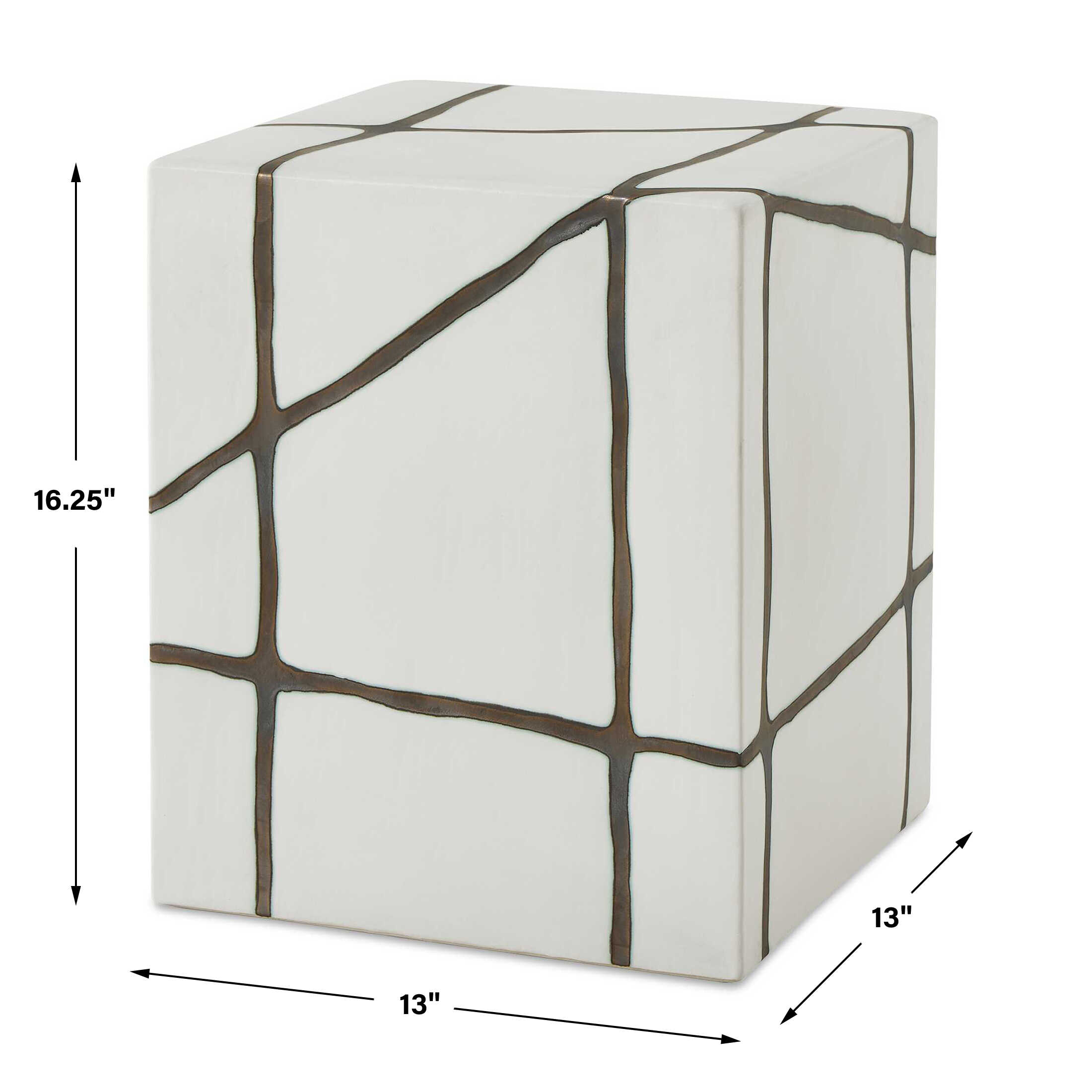 Rocklyn White Cube Garden Stool large image 