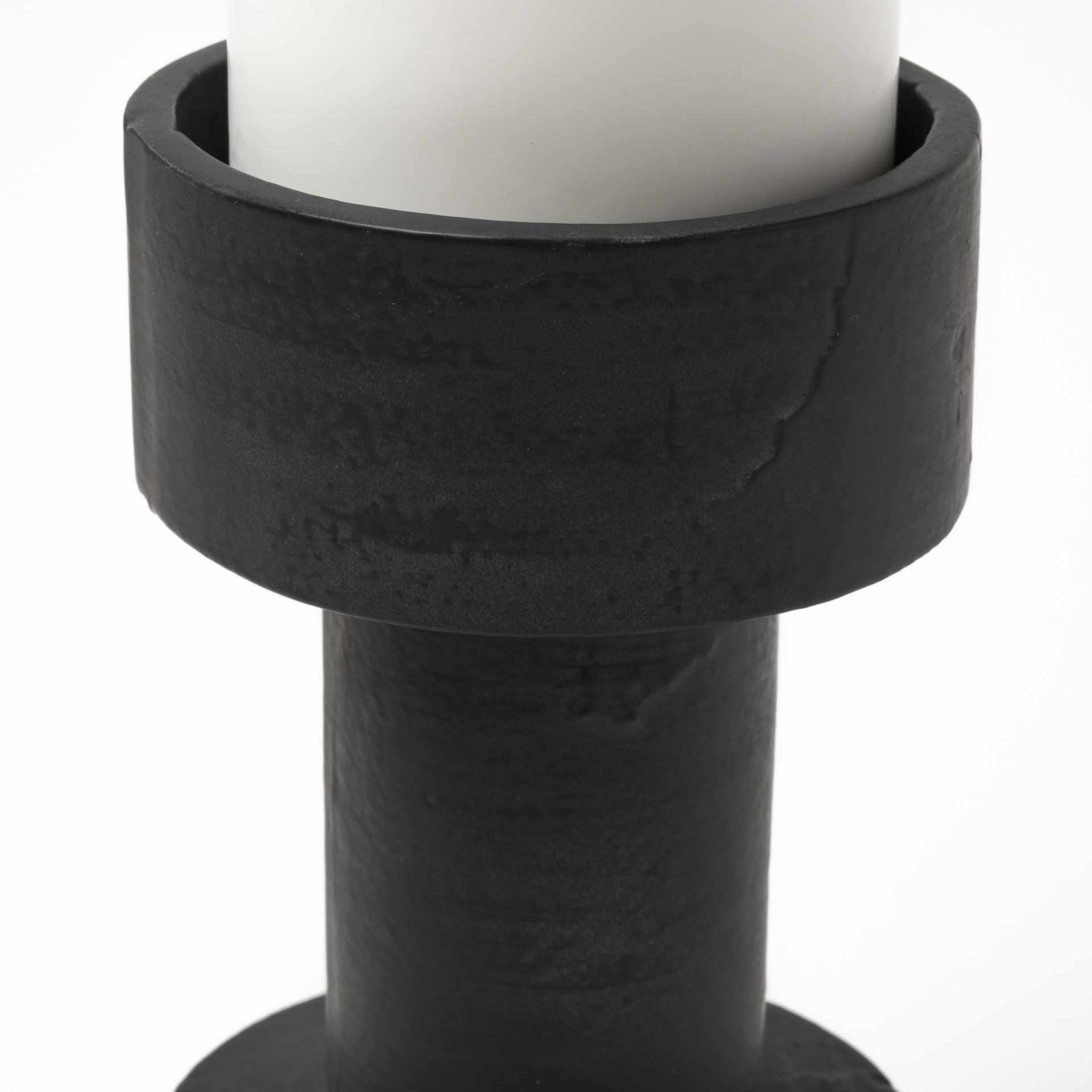 Bolton I  Black Metal Table Candle Holders, Candles & Candle Holder by Mercana, 3.94" length x 3.94" width x 10.63" height View 7