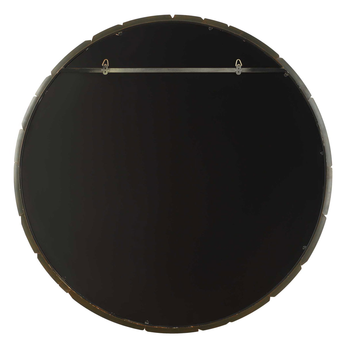 Auger Amber Glass Round Mirror, by Uttermost, 44.75" width x 44.75" height x 1.5" depth View 7