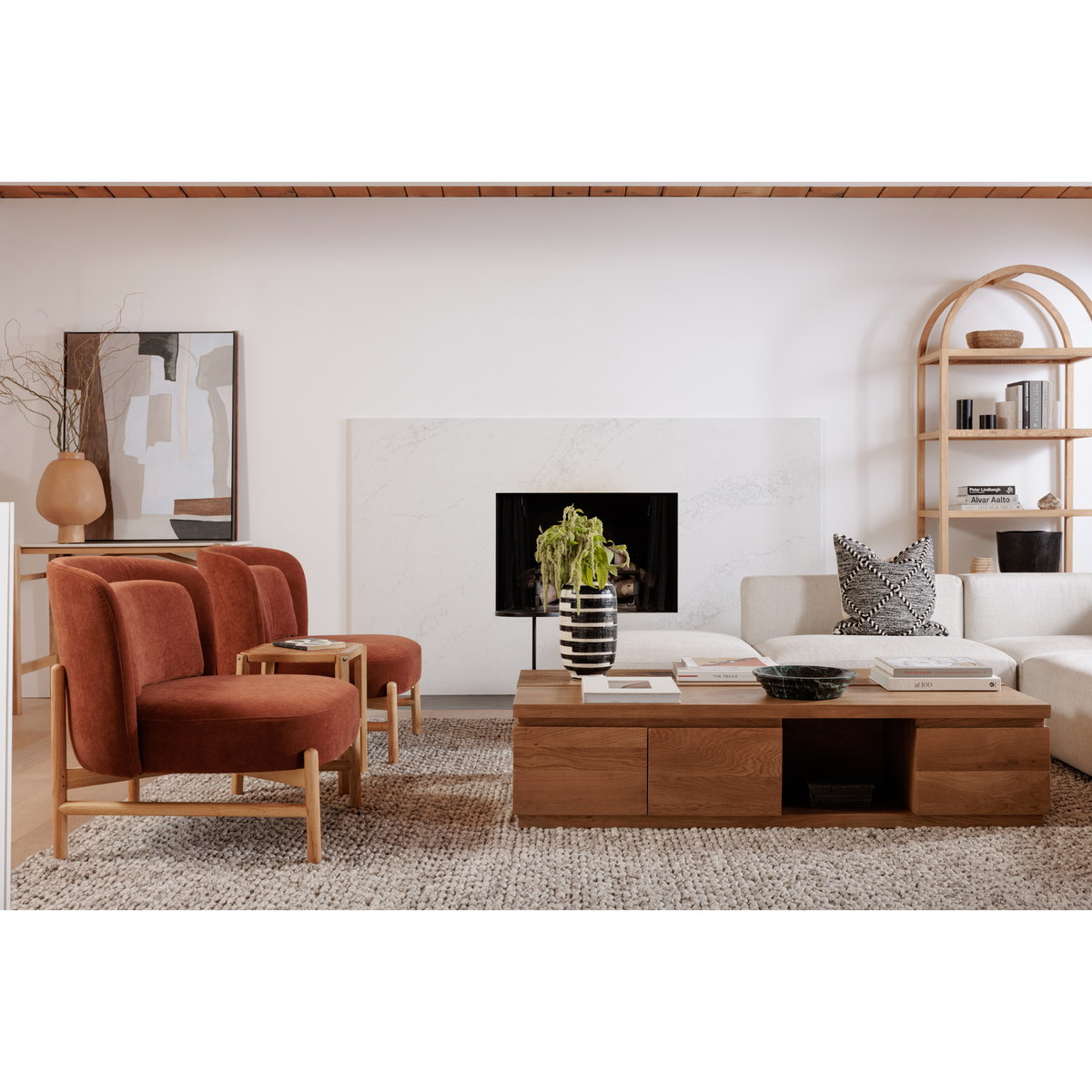 Eero Bookcase Natural, Shelving & Bookcase by Moe's Home, 30" width x 80" height x 16" depth View 9