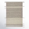Striped Handmade Handwoven Wool Gray Area Rug thumbnail 5