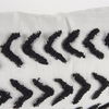 Kimia 14L x 26W White and Black Fabric Herringbone and Fringed Decorative Pillow Cover thumbnail 10