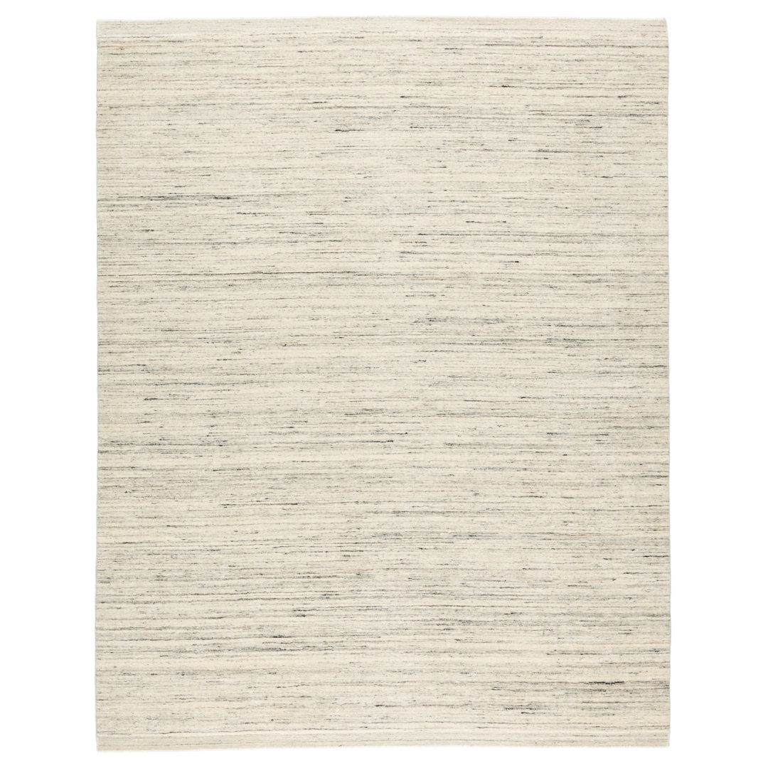 Tallwood Handmade Solid Cream/ Light Blue Area Rug (10'X14') large image 