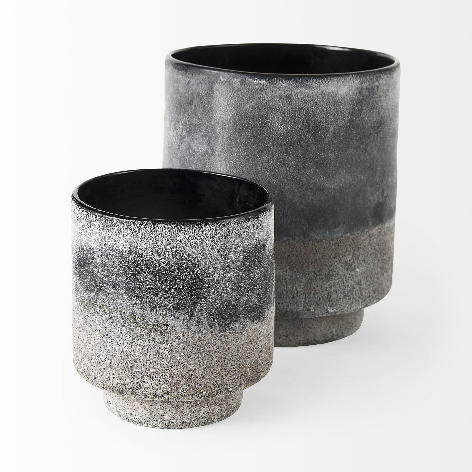 Squally  Black/Brown Glass Ombre Textured Small Vase large image 