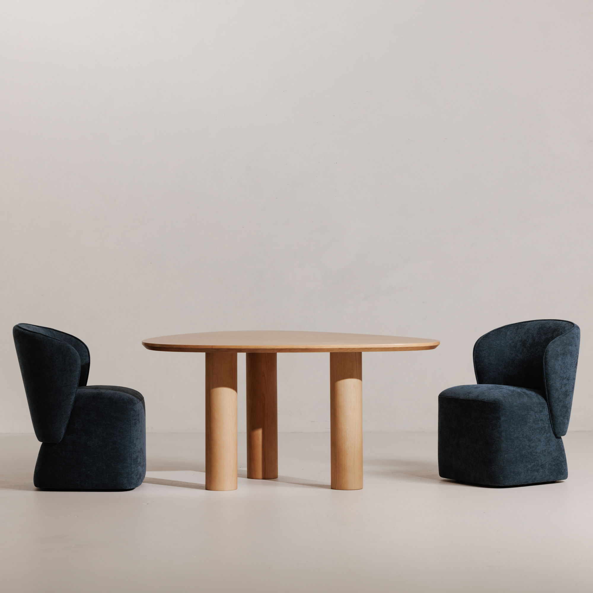 Larson Rolling Dining Chair Navy Blue large image 