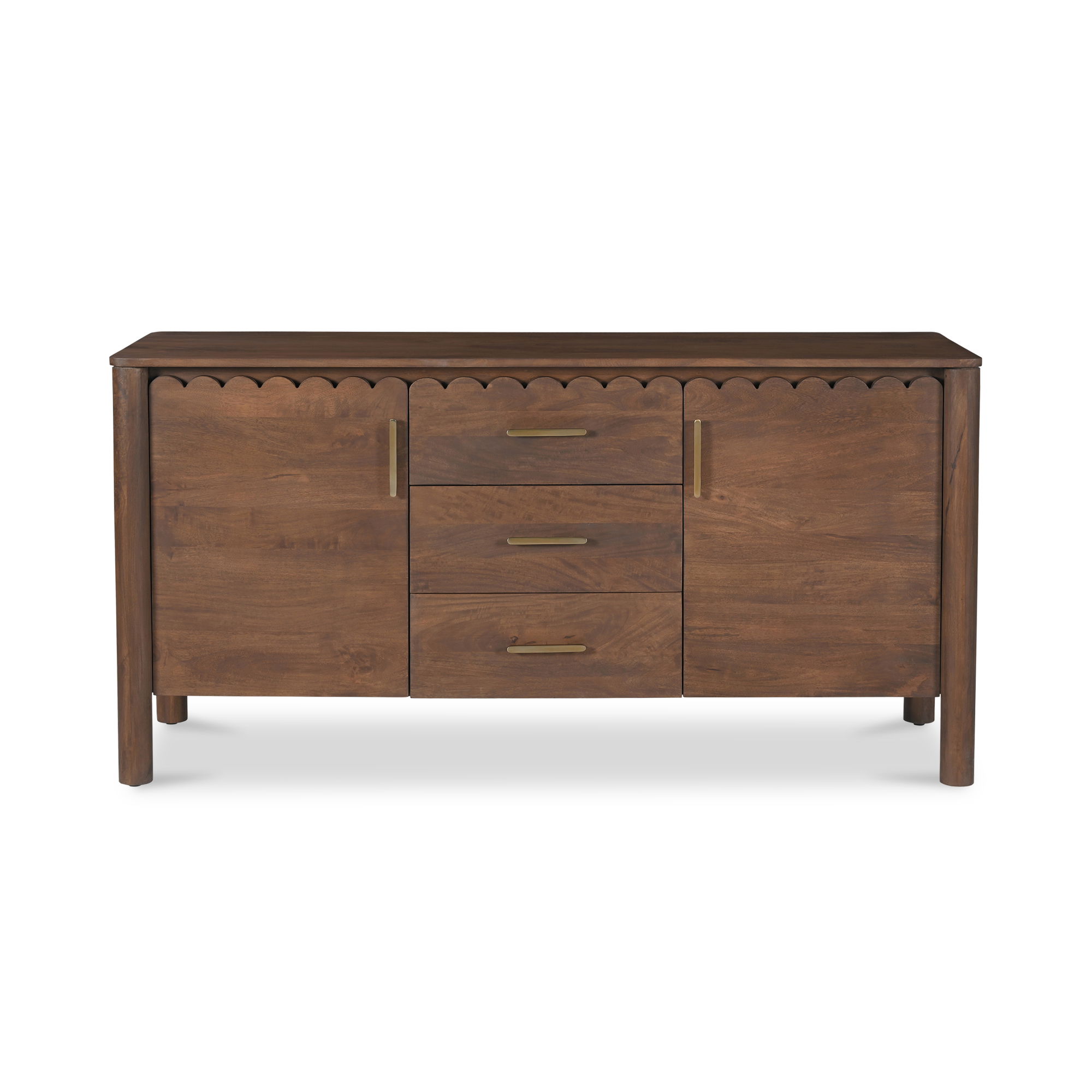 Wiley 3 Drawer Sideboard Vintage Brown, Cabinets & Sideboard by Moe's Home, 60" width x 30" height x 19" depth View 1
