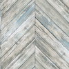 Herringbone Blue Peel & Stick Wallpaper, by York Wall, 16'6" length x 1'8.5" width x 0.02" depth thumbnail
