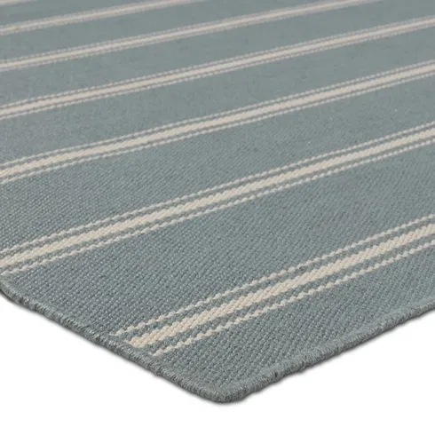 Memento Handmade Indoor/Outdoor Striped Slate/ Ivory
