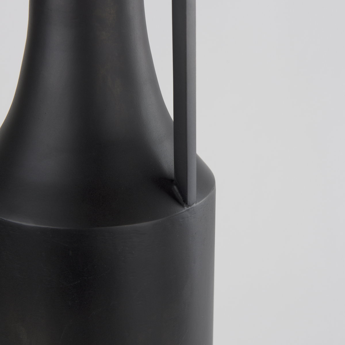 Aubrey Large 24.0H Black Iron Flower Vase, Decorative Jar by Mercana, 5.5" length x 5.5" width x 24" height View 7