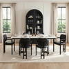 Tanner 71'L x 35'W Rectangular Pedestal Dining Table | Modern | White Marble & Black Metal | Seats 6, by Mercana, 71" length x 35" width x 30" height thumbnail 2