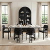 Tanner 71'L x 35'W Rectangular Pedestal Dining Table | Modern | White Marble & Black Metal | Seats 6, by Mercana, 71" length x 35" width x 30" height thumbnail 2