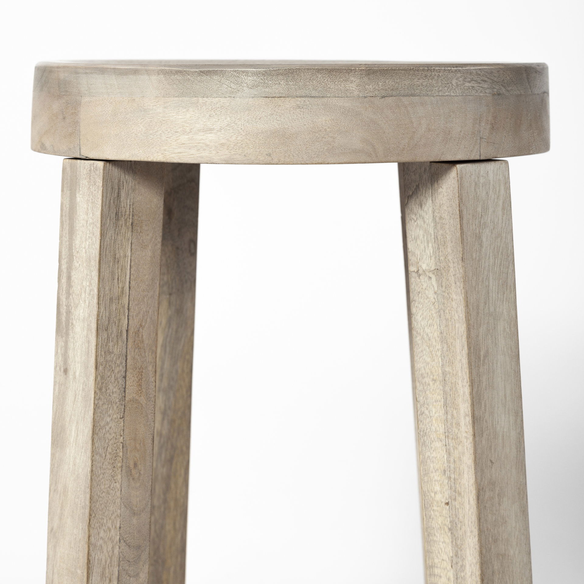 Brahma 26' Total Height White Washed Wood Stool large image 