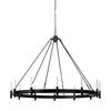 Decamp I (47.2'x36.2') Black Metal Chassis Glass Tube Twelve Light Chandelier, by Mercana, 47.24" length x 47.24" width x 36.22" height thumbnail 1