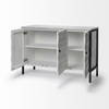 Savannah White Fir Veneer & Gray Metal 3-Door Accent Cabinet, Cabinets & Chest by Mercana, 47.24" length x 15.75" width x 31.5" height thumbnail 6