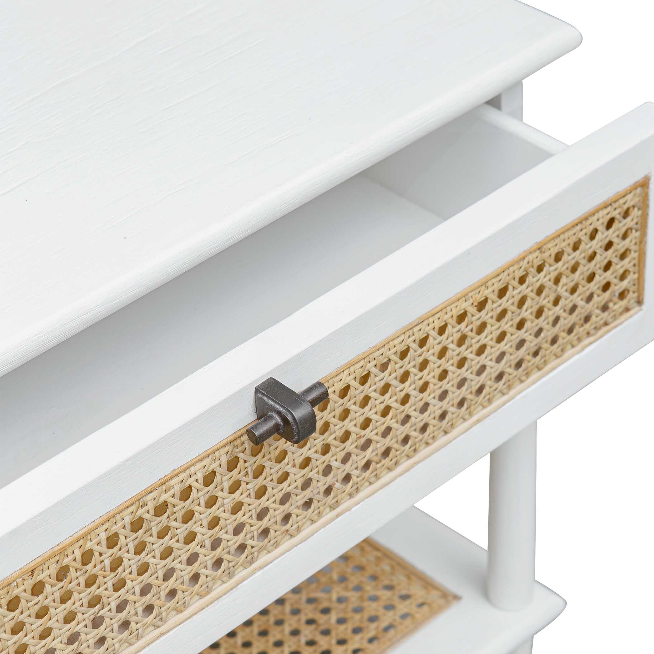 Coast White Rattan Side Table large image 