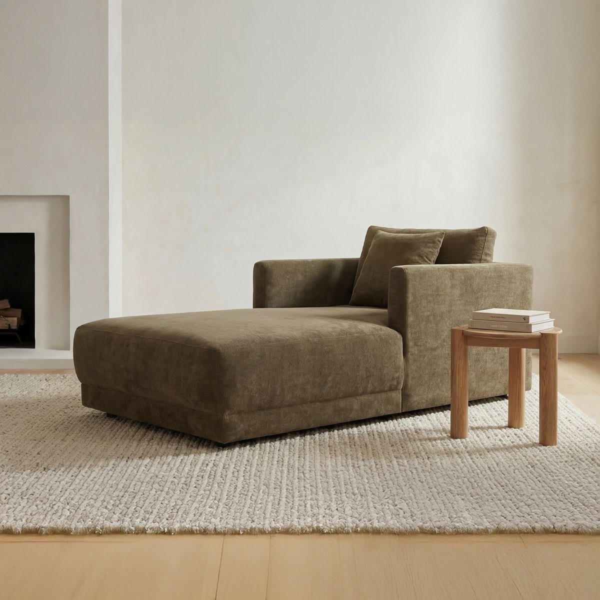 Jack Side Table Brushed Natural Oak, Side & End Table by Moe's Home, 22" width x 22" height x 22" depth View 6