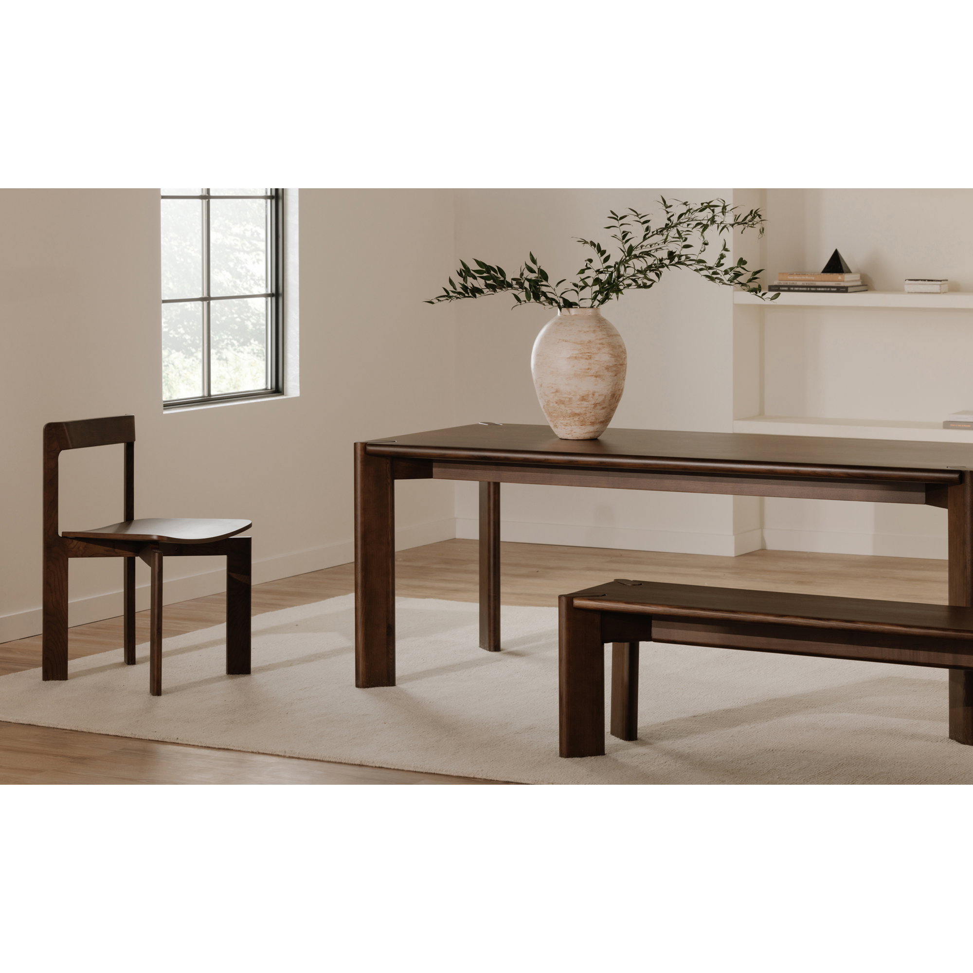 Daifuku Large Dining Table Brown, by Moe's Home, 96" width x 29.5" height x 42" depth View 8