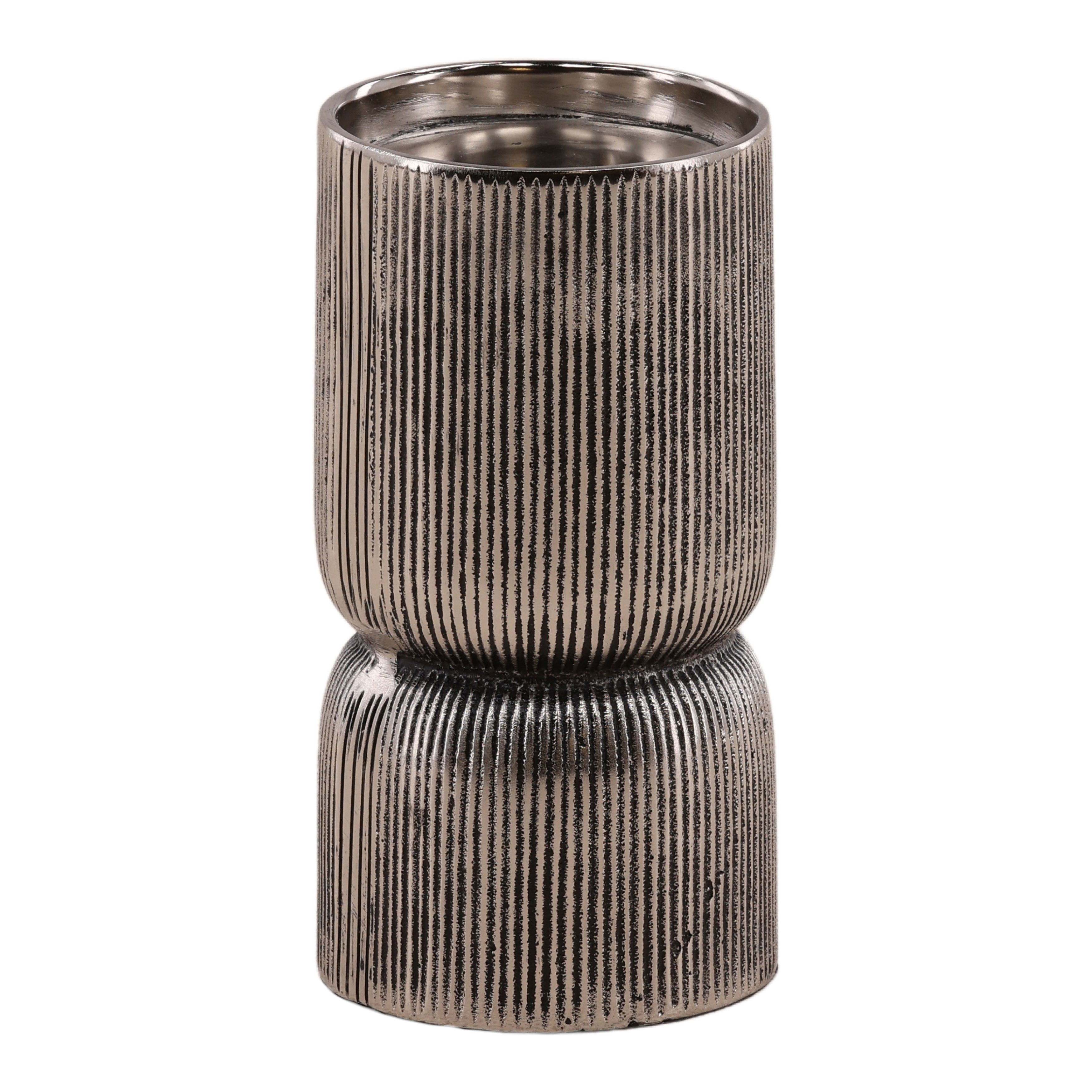 Jett Candle Holder Antique Nickel Small large image 