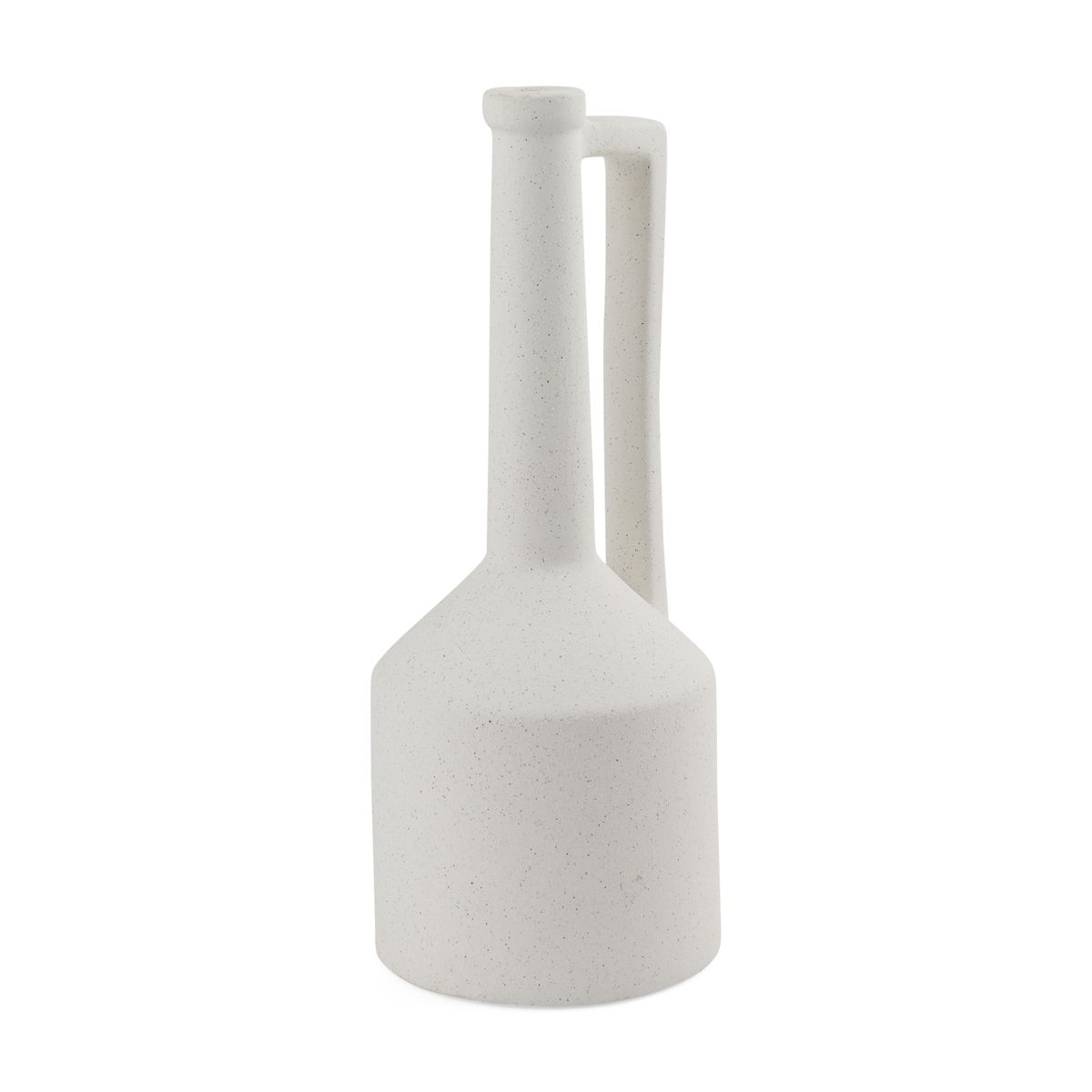 Burton 17.1H Large White Ceramic Jug Vase, by Mercana, 6.1" length x 6.1" width x 15.55" height View 1