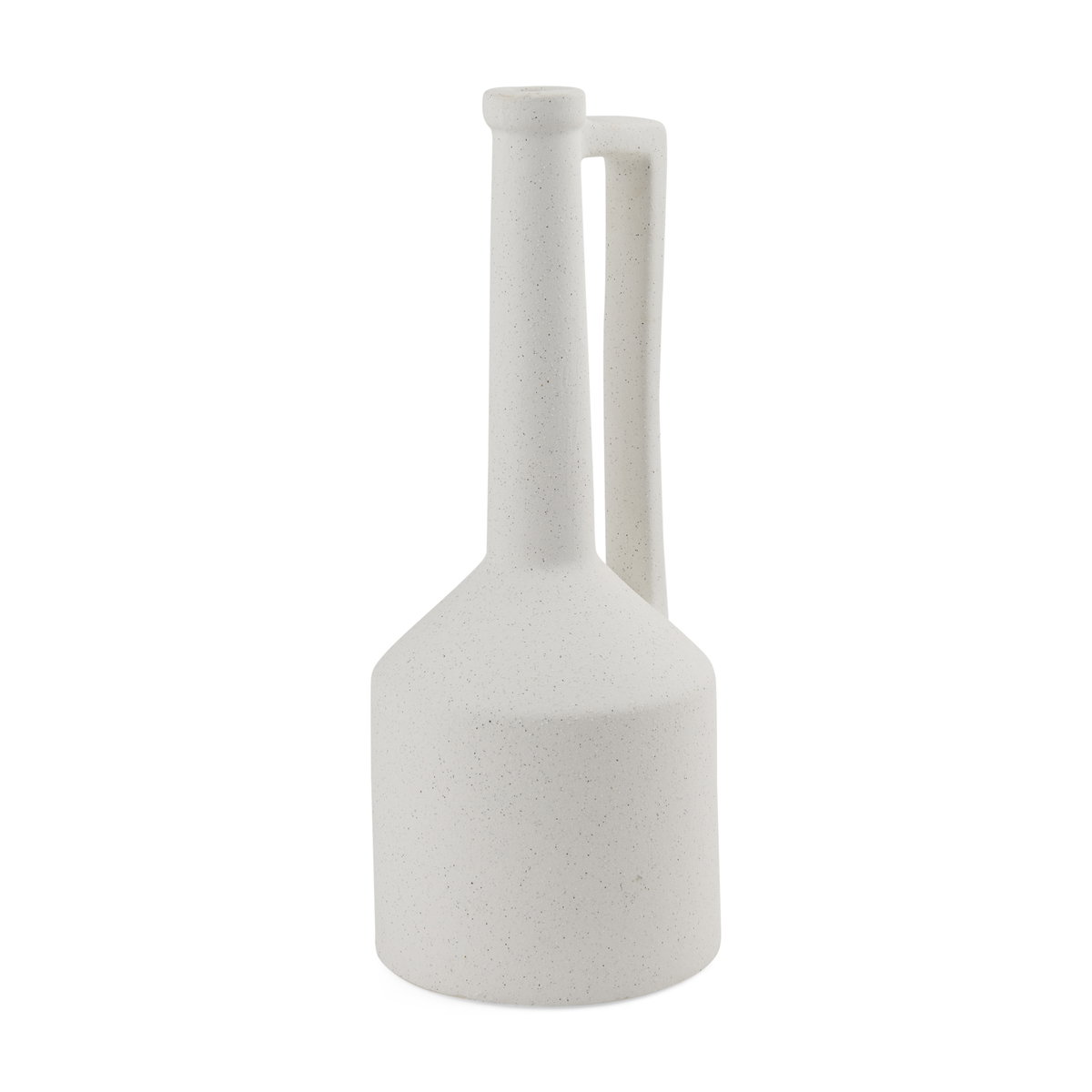 Burton 17.1H Large White Ceramic Jug Vase, by Mercana, 6.1" length x 6.1" width x 15.55" height View 1