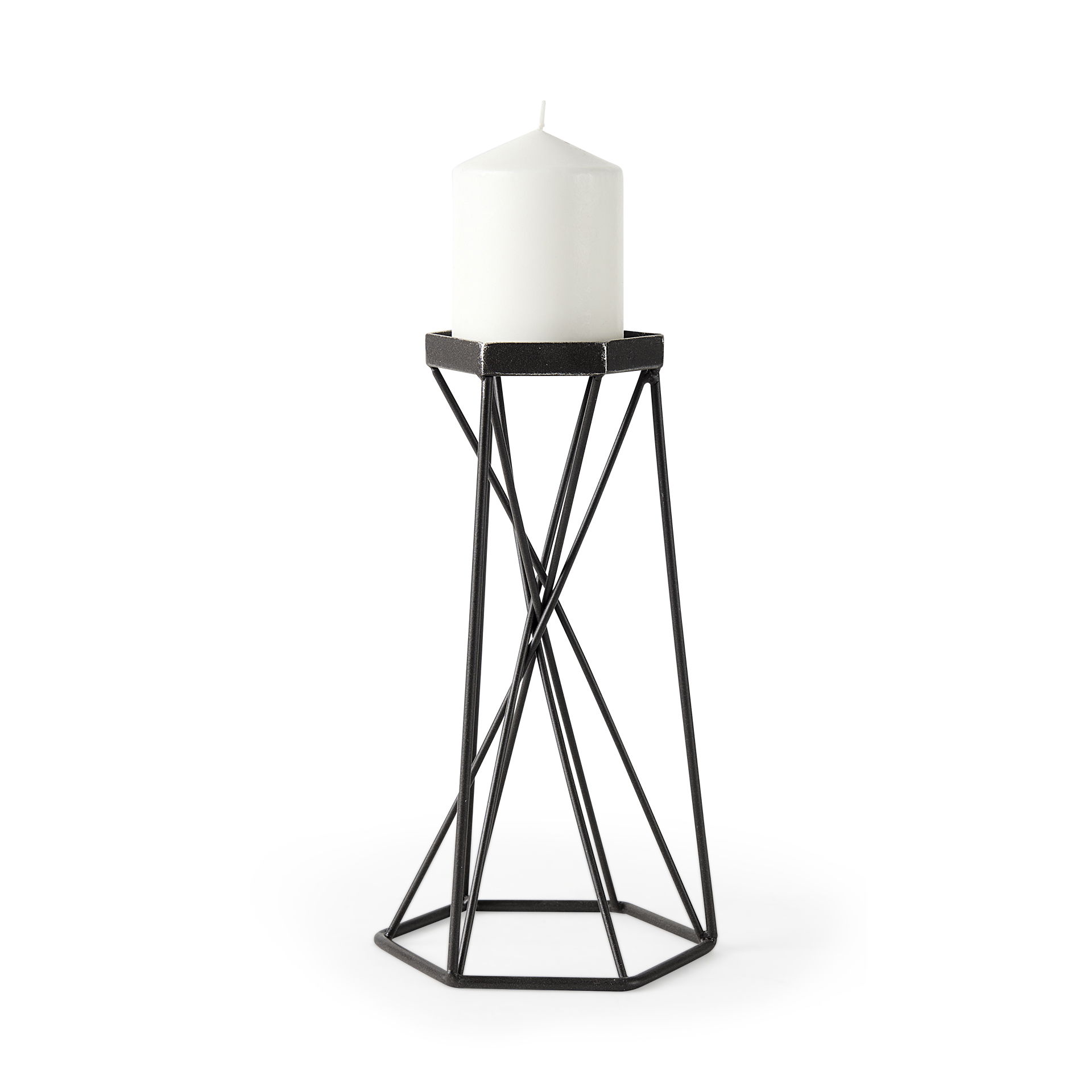 Sixx II Large Antiqued Metal Hexagonal Table Candle Holder large image 