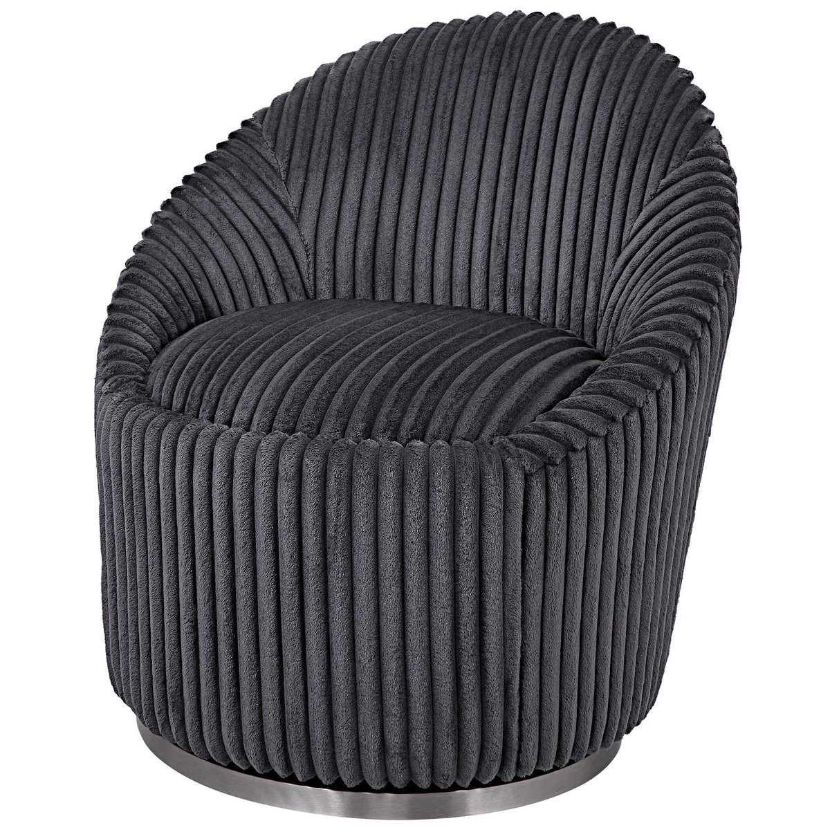 Crue Gray Fabric Swivel Chair, Furniture by Uttermost, 29.2" width x 32" height x 31" depth View 5