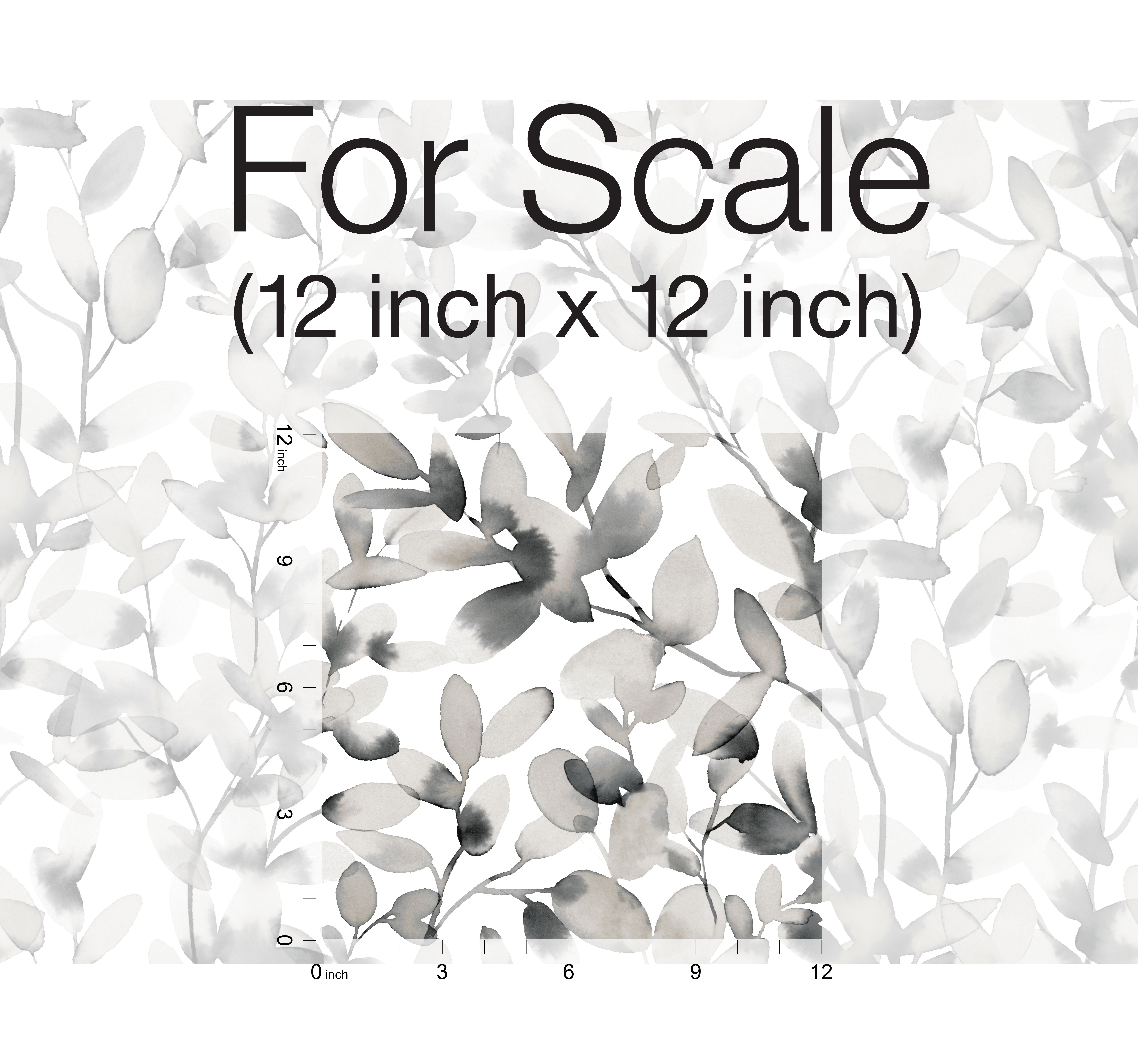 Botany Vines Grey Peel & Stick Wallpaper large image 