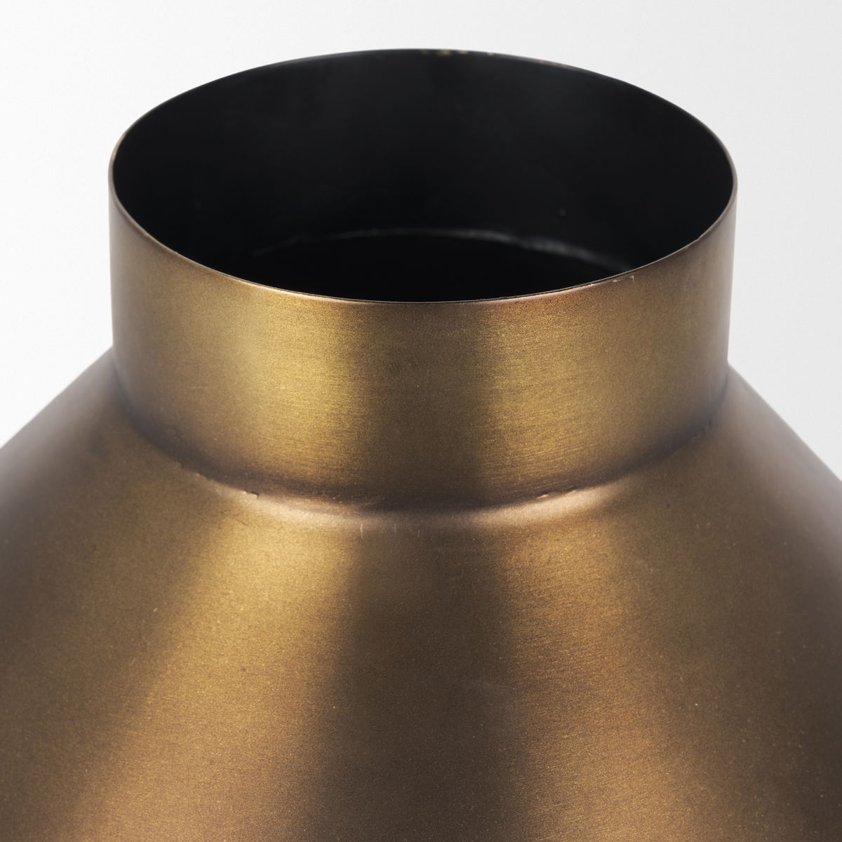 Perrin Large Brushed Gold Metal Decorative Vase, by Mercana, 9.5" length x 9.5" width x 13.25" height View 9